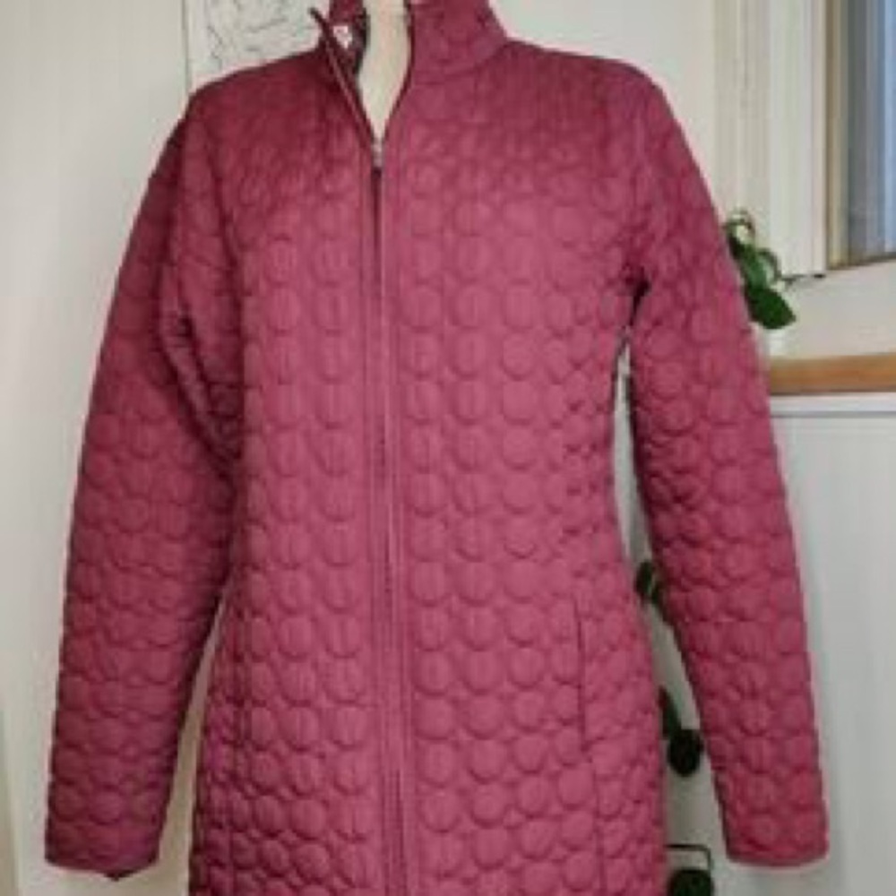 Burgundy Quilted 3/4 Long Sleeve Aventura Coat S